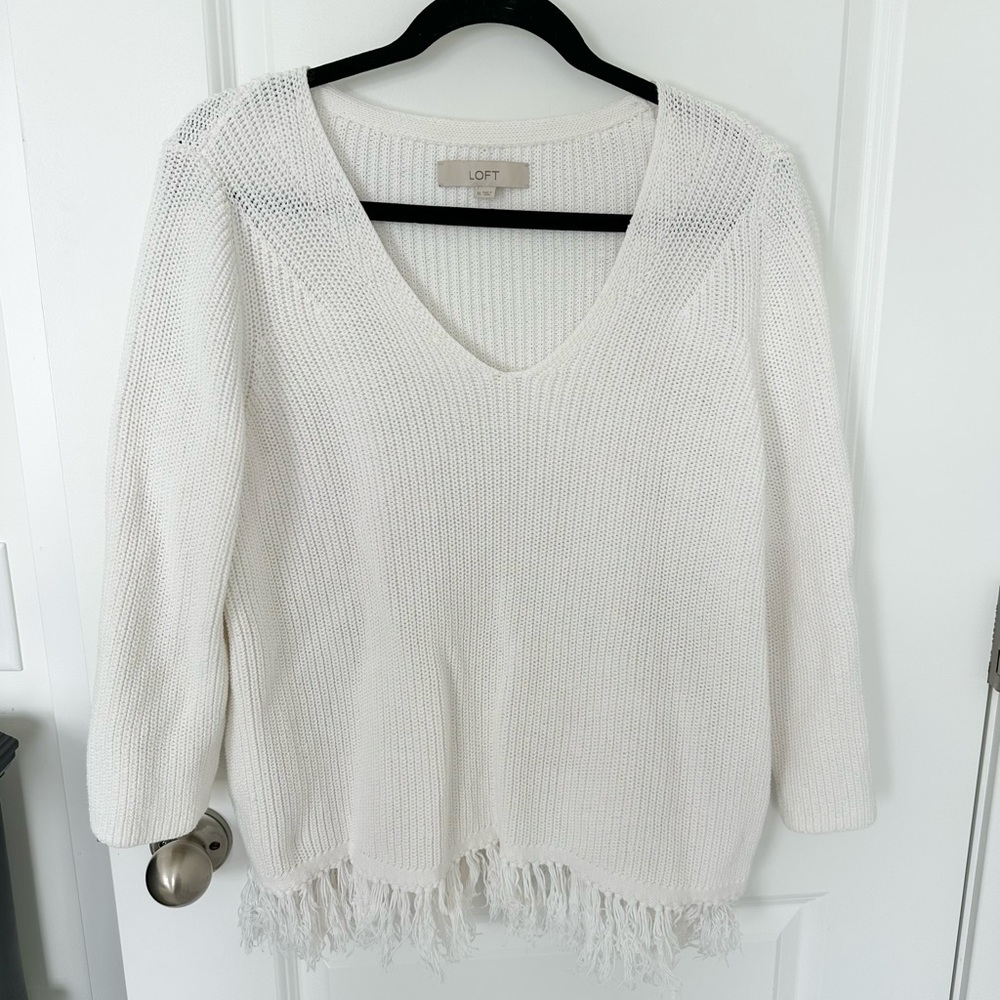 LOFT Fringe Sweater
